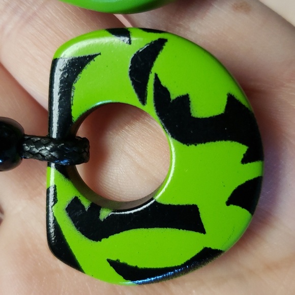 Vintage Earrings Wood Earrings Rope Earrings Beaded Earrings Dangle Earrings - Picture 4 of 10